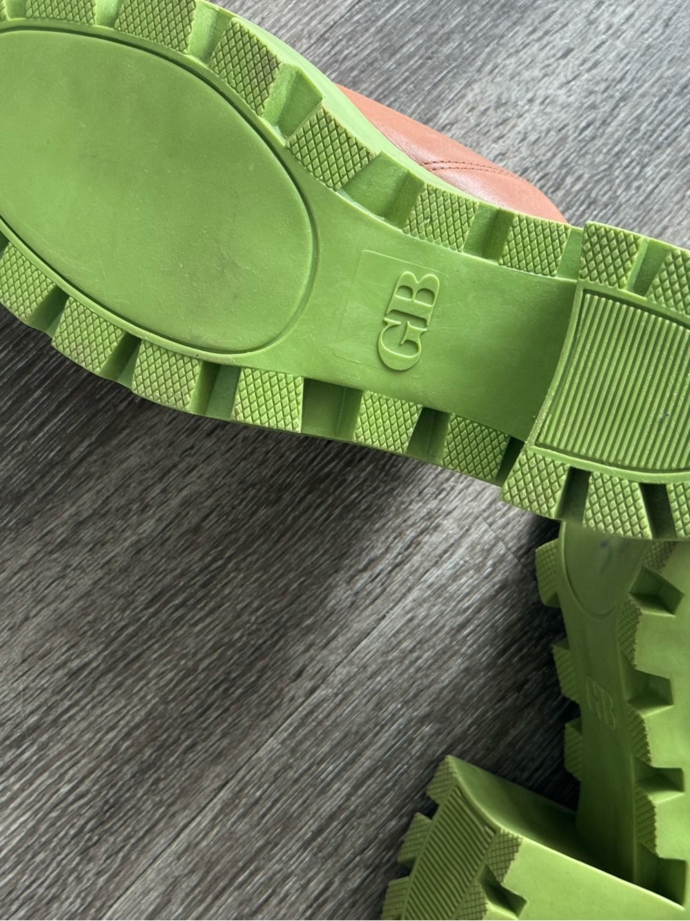 Gianni Bini End Game Leather Platform Mules Brown Green Sole 8.5 - Picture 5 of 5